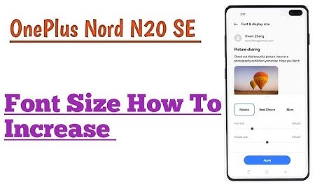 OnePlus Nord N20 SE || Font Size How To Change And Increase
