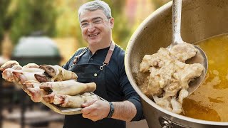 Khash | How to make a real KHASH | Caucasian dish in cauldron on FIRE | Recipe from Echtiram