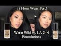 WET N WILD VS LA GIRL FOUNDATION WEAR TEST | CHRISTINE LE