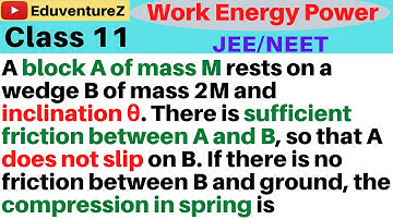 A block A of mass M rests on a wedge B of mass 2M and inclination θ. There is sufficient friction be