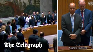 video: Watch: British UN Security Council representative stands to pay respects to Raisi