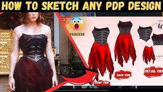 How To Create Sketch for Pubg PDP 😱| PDP Design Outfit Sketch On Mobile