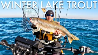 Winter Lake Trout Fishing At Navy Pier in Chicago