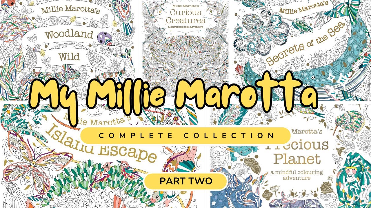 Millie Marotta Completed Coloring Pages - All My Completed Pages Book Collection Part 2 💗💜💗