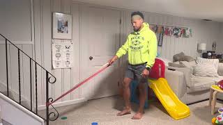 RB/Cable Split Stance Single Arm Low Row + Reach