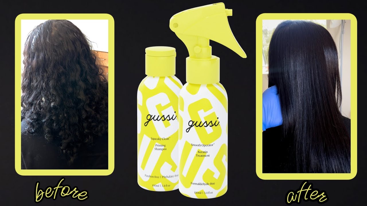 Gussi Keratin Treatment At Home On Curly Hair!! YouTube