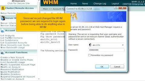 How to change your WHM password