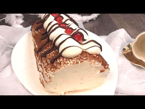 Tiramisu façon bûche de noël sans cuisson !