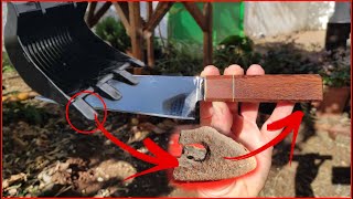 Increíble cuchillo japonés hecho con un diente de Excavadora !!