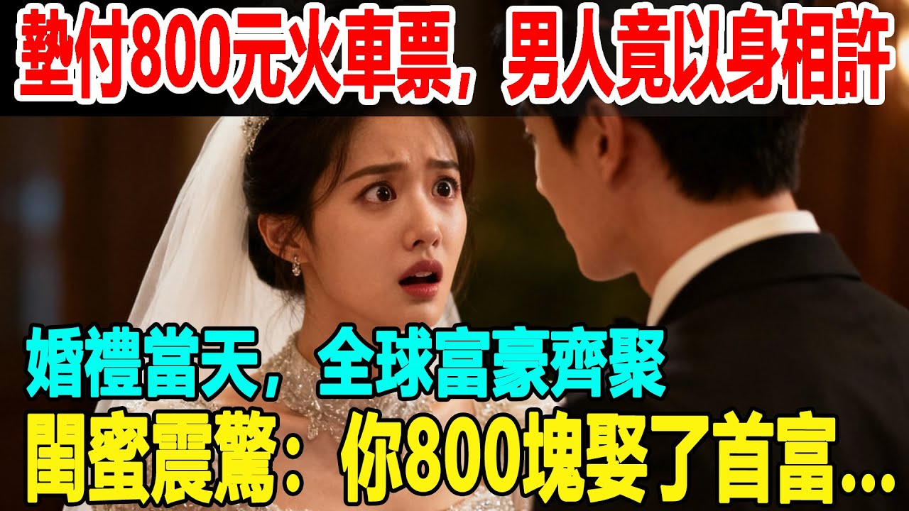 墊付800元火車票，男人竟以身相許，婚禮當天，全球富豪齊聚，閨蜜震驚：你800塊娶了首富…#甜寵 #逆襲#故事#言情小說#一口氣看完#爽文#掉馬甲#甜寵 #閃婚#情感故事 #霸道總裁 #婚姻 #灰姑娘
