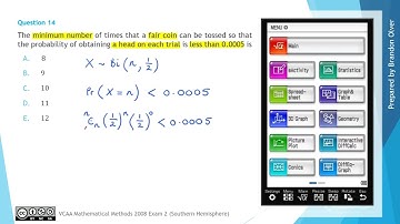 VCAA Mathematical Methods 2008 Exam 2 - MC Question 14