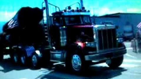 Peterbilt Log truck with a 3 log load in the Everson Parade.