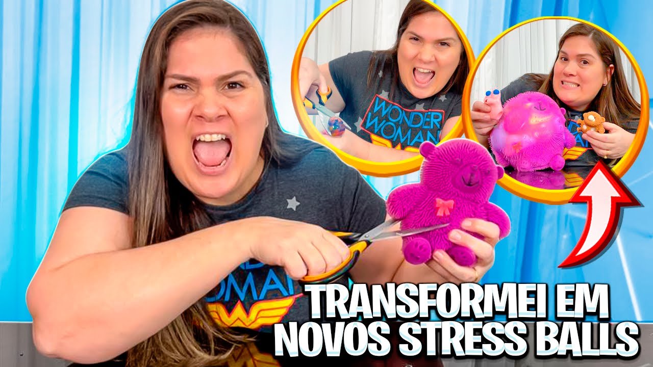 CORTANDO E ABRINDO STRESS BALL * ELA TRANSFORMOU EM NOVOS FIDGET TOYS
