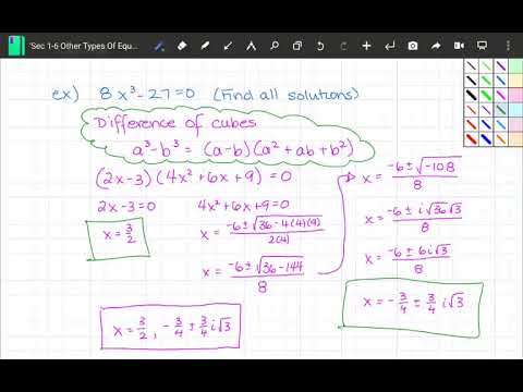 Section 1.6 Solving Other Types of Equations - YouTube