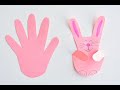 Paper handprint bunnies  easy easter craft using construction paper