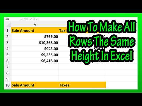 How To Make All Of The Rows (In The Entire Worksheet) The Same Sized Height In Excel Explained