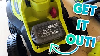 How To Get The Battery Out Of A RYOBI One Lawn Mower