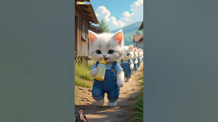 Dudi Dudi Dam Dam Cat 😻💃 | AI Cute Kitten Drinking Milk 🥛 | Funny Viral Short  🔥 #shorts #cat