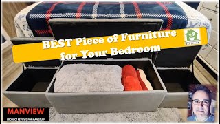 Magshion - Rectangular 3 Piece Storage Ottoman Bench with 2 Cube Ottomans (Set of 3)
