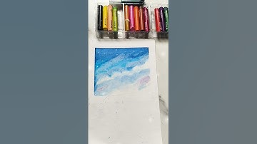 How to Draw Clouds with Oil Pastels in 20 Seconds! ☁️🎨 #Shorts #craft #drawing #art #satisfying