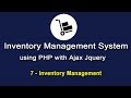 Inventory System in PHP using Ajax Jquery - Inventory Management - 1