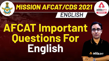 MISSION AFCAT 1 2021 | English | AFCAT Important Questions For English