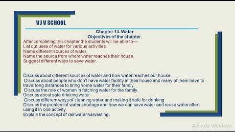 Class 3 EVS Chapter-14-Water Introductory video By Anuradha Chatterjee