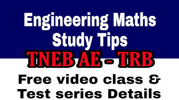 TNEB AE & TRB POLYTECHNIC ENGINEERING MATHEMATICS STRATEGY & STUDY TIPS | LIVE COURSE DETAILS