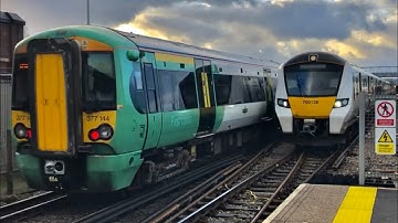 Southern Class 377 Passes Three Bridges As A Thameslink 700 Arrives And Another Departs. 21/10/21
