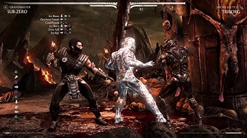 Mortal Kombat XL Sub-Zero Grandmaster 48% Ice Clone Setup COMBO