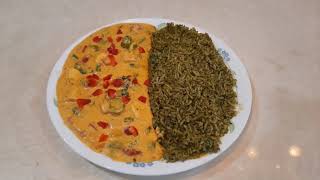 Spinach Rice with Paprika Sauce | Yummy Food | Cookbook Delight | Rachna