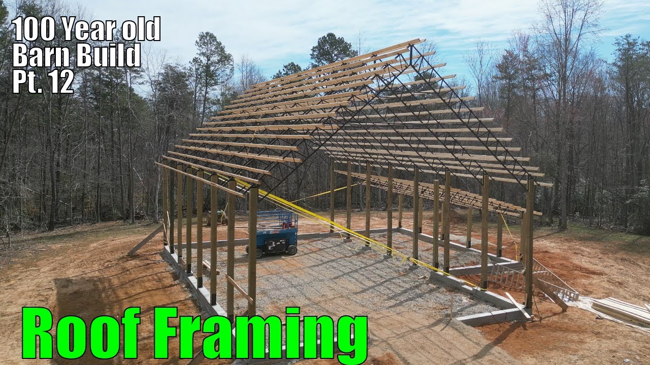 Installing 300 Purlins in a weekend | 100 year old Barn Build - YouTube