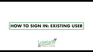 How To: Sign in as an Existing User