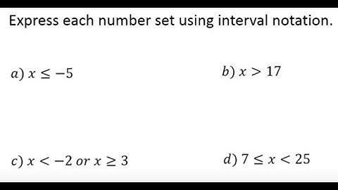Interval Notation Review