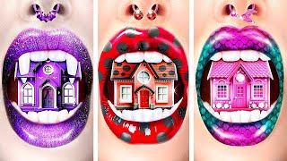 Vampire VS Sirène VS Ladybug! Défi de la Maison d'une Seule Couleur