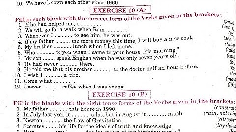 Syntax Exercise 10 A Verb Error from excellent book class 12 solved by Ramesh Sir