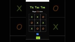 #shorts #YTShorts: Tic-Tac-Toe game using JavaScript| javascript game tic-tac-toe #shortsvideo screenshot 2