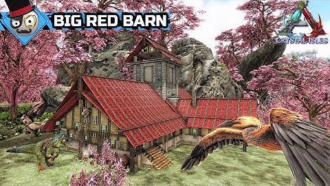 Ark: Crystal Isles - Large House Build No Mods - Big Barn Conversion (Speed Build)