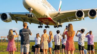Emirates A380 Mega Takeoff and landing Shocks Huge Crowd | Incredible Planespotting Day