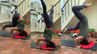 BIG BOSS Telugu Actress Pooja Ramachandran Doing Yoga  Workout At Home | FIlmylooks