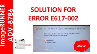 Error 612 - 007  in IR-ADV 87XX Series screenshot 4