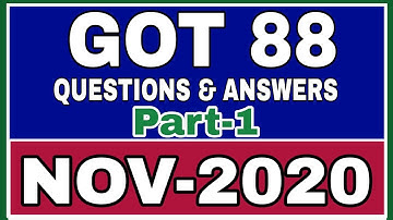 GOT 88 NOVEMBER 2020 QUESTION PAPER WITH ANSWERS