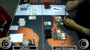 Modern Gameplay Game 1 - Affinity Vs Jund Midrange