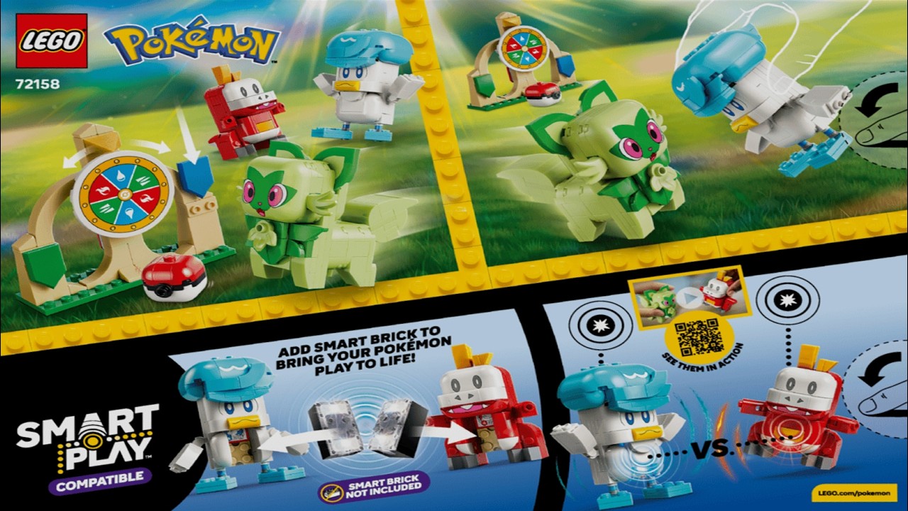 Sprigatito, Fuecoco and Quaxly Battle LEGO instructions