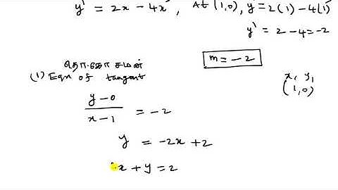 Class 12|EX-7.2|Q.no-5(i)| Find the equations of tangent and normal to the curve y=x^2−x^4 at  (1,0)
