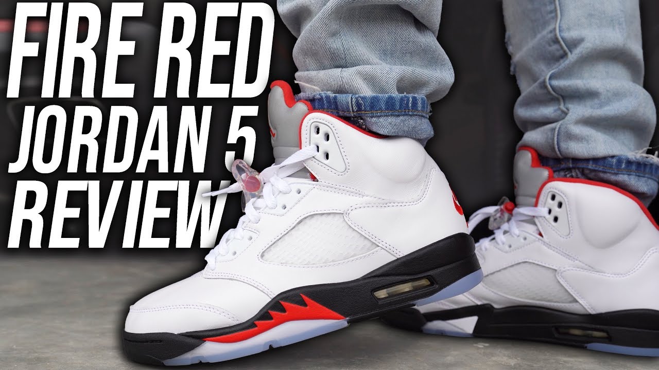 2020 Jordan 5 Fire Red Review And On Foot In 4K !!! - Youtube