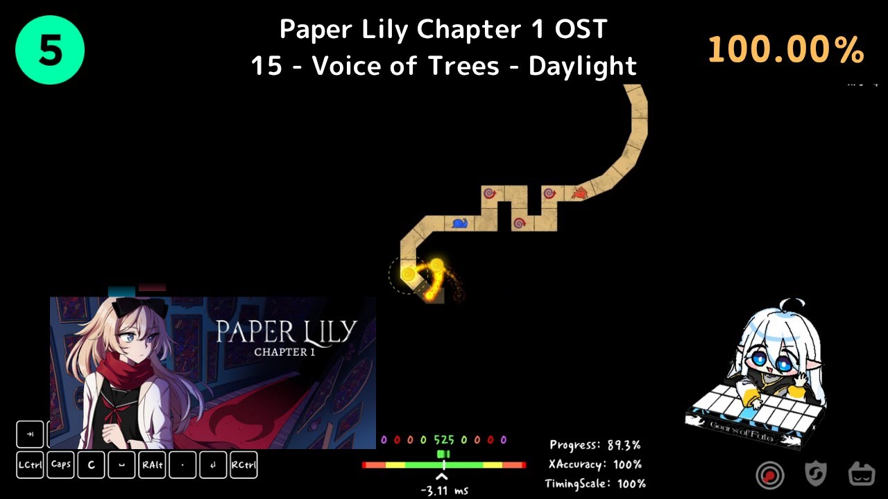 【PP】[ADOFAI Custom Play] Paper Lily Chapter 1 OST - 15 - Voice of Trees - Daylight (Map by ゆりもの)