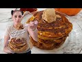Fluffy Pumpkin Cinnamon Roll Pancakes. Is it pumpkin season yet?