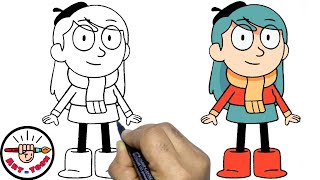 How to draw Hilda from Hilda Creatures step by step easy