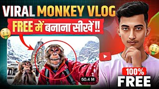 BEST Way to Create a FREE AI Monkey Vlog Video |  AI Animal Video Kaise Banaye